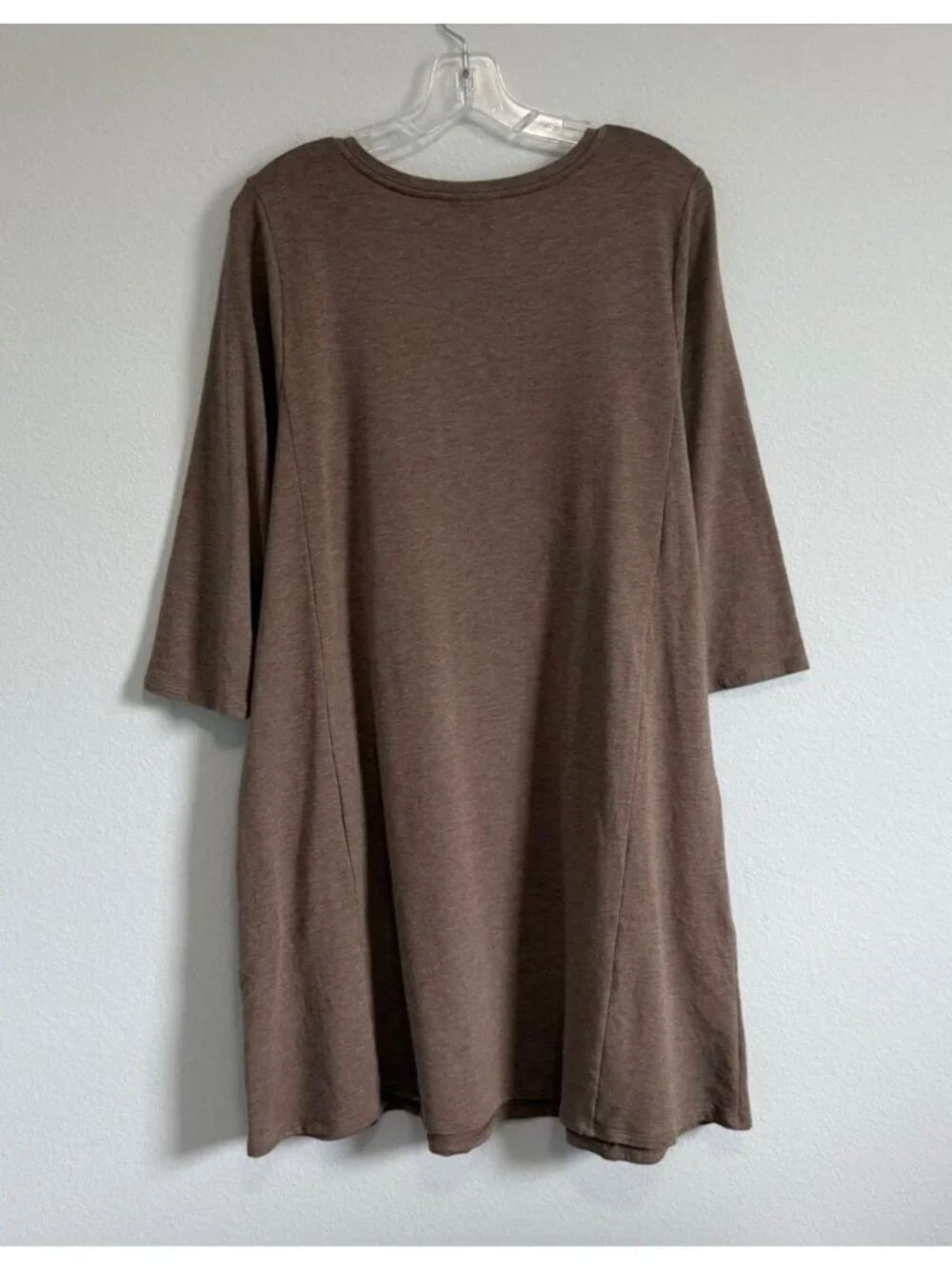J. Jill Purejill 3/4 Sleeve Scoop Neck Stretch Pima Cotton Lagenlook Dress Size